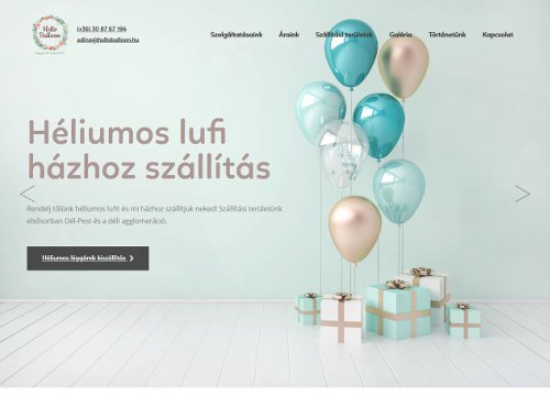 Hello Balloon - Lufi kiszállítás és dekoráció céges honlap készítés referencia