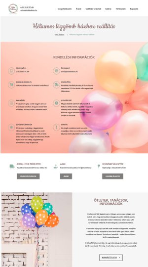 Hello Balloon szolgáltatás oldal